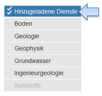 Dienst erscheint im Geoviewer unter der Themengruppe "Hinzugeladene Dienste"