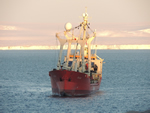 Das Versorgungsschiff ‚Italica‘ holt uns aus der Terra Nova Bucht ab